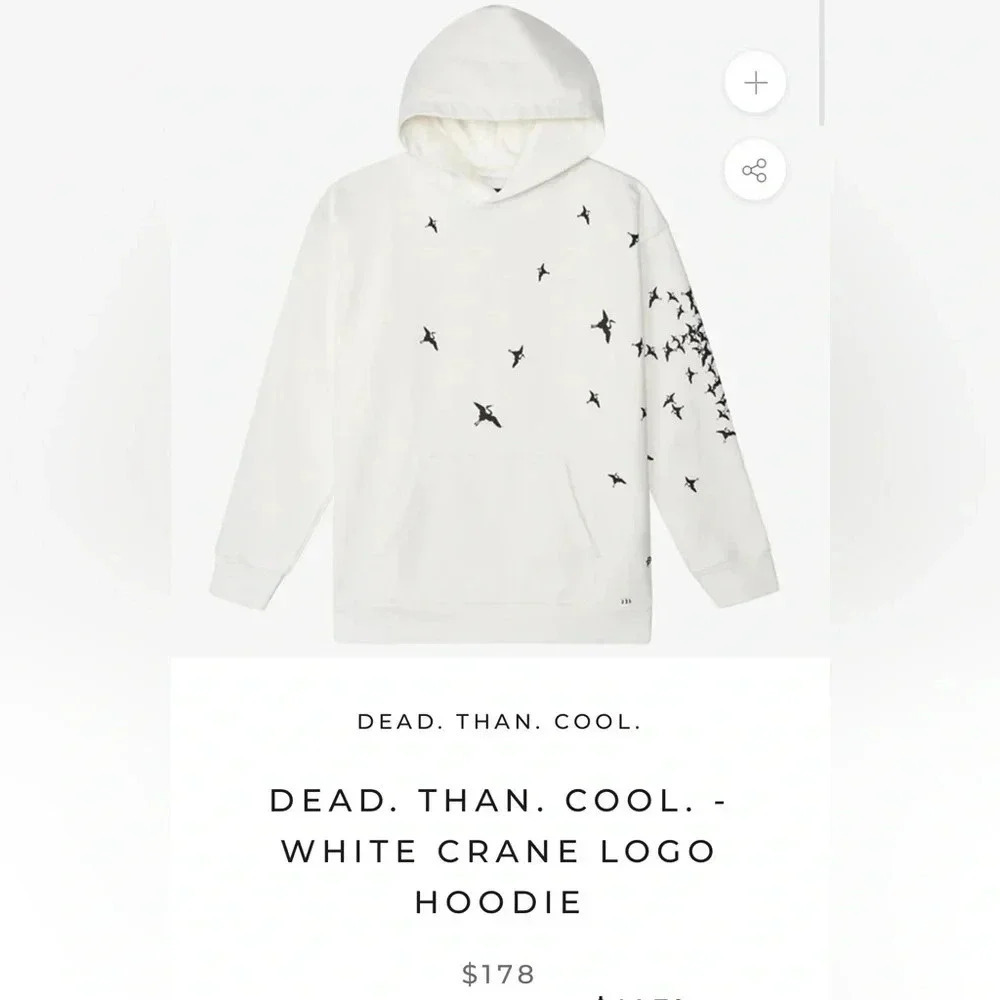 Dead Than Cool Black Hoodie Heavy Weight Size Medium Kanagroo Pocket Like New!